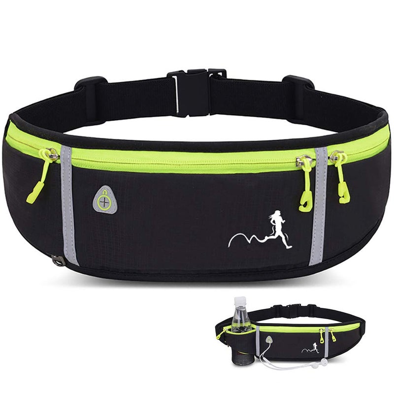 Peicees Fanny Pack for Men Women Bottle Holder Bag Waterproof Running Pouch Belt Waist Pack for Gym Travel, Adjustable Reflective Phone Holder for iPhone 13 12 11 Pro Max Samsung Galaxy S20 S10 - Image 1
